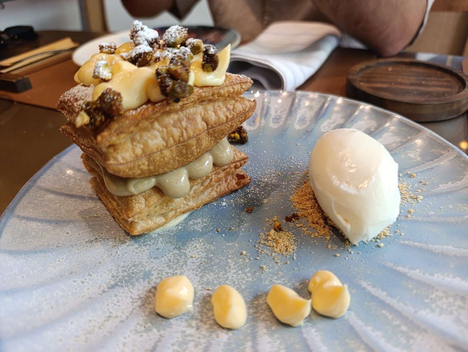 Milhojas con helado